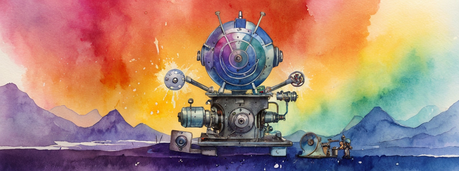 AI showing technical magic in watercolours